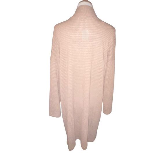 CY Fashion Tan Waffle Knit Long Open Cardigan Size Large-NWT - Picture 7 of 10